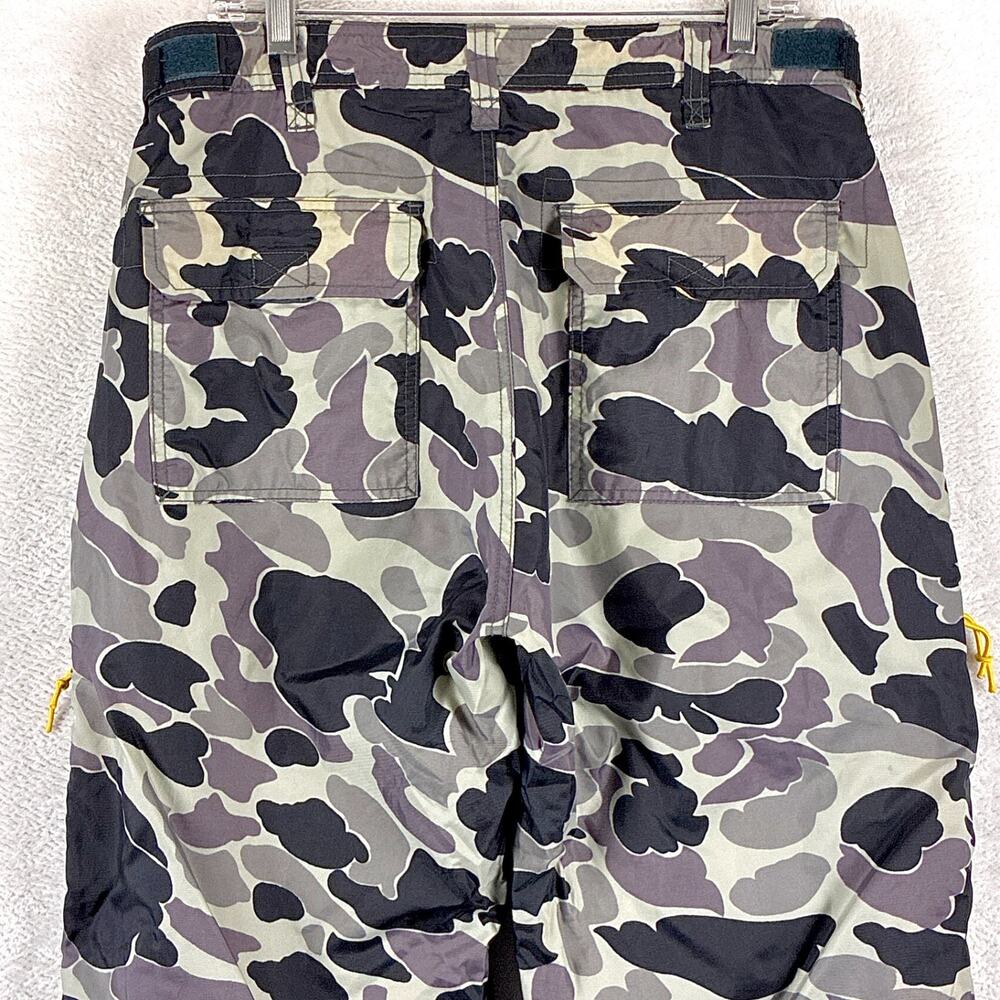 VTG Nylon Parachute Pants Mens 34x34 Gray Duck Camo Lined Baggy Rave Skate 90s - Picture 5 of 12